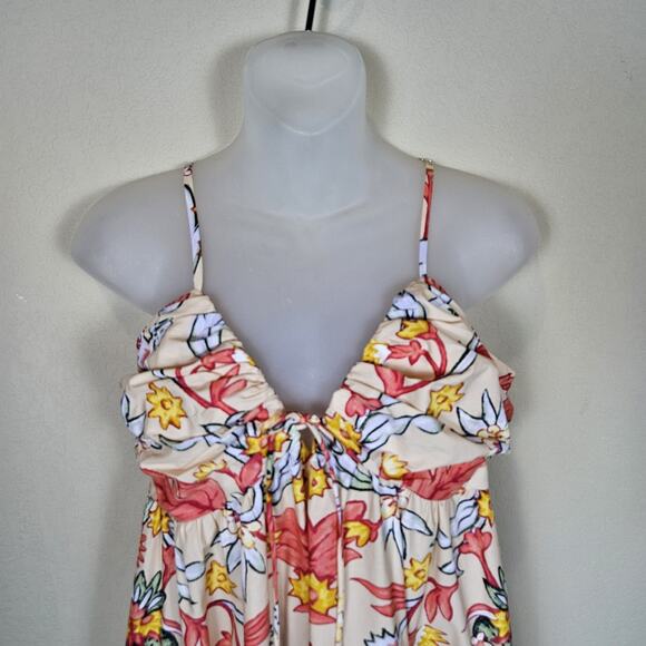 J.Crew Keyhole Cotton Poplin Maxi Dress Tropical Floral Vacation Boho Size 12 - Picture 7 of 16